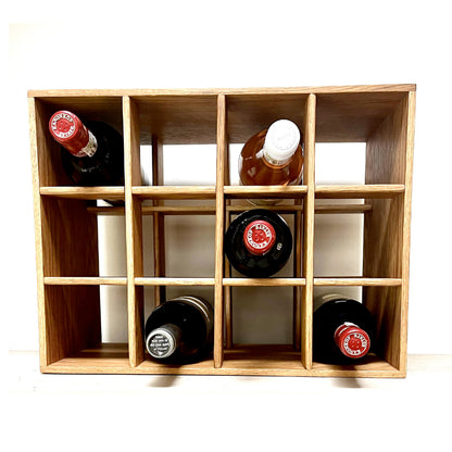 12 Bottle Solid Oak Wine Rack