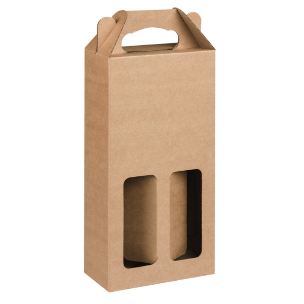 Two Bottle 750ml Cardboard Wine Carry Box (20pc)