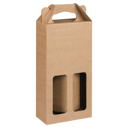 Two Bottle 750ml Cardboard Wine Carry Box (20pc)
