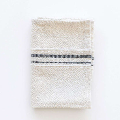 Textured towel with a striped pattern on a white background