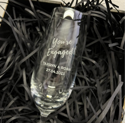 Engraved Champagne Glasses - Set of 2