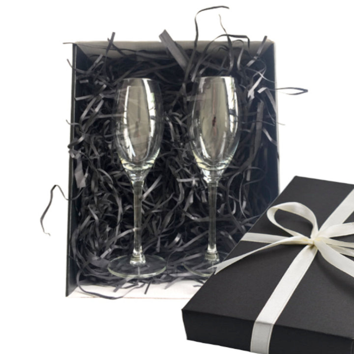 Engraved Champagne Glasses - Set of 2