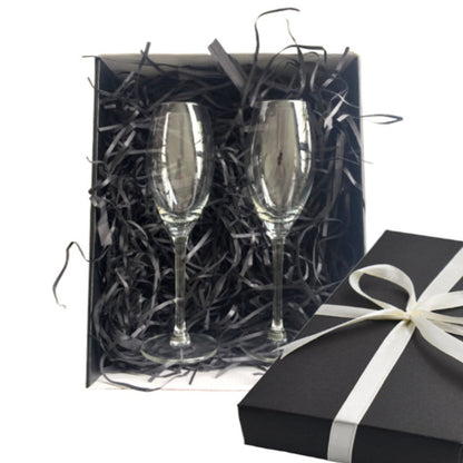 Engraved Champagne Glasses - Set of 2