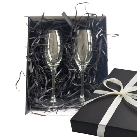 Engraved Champagne Glasses - Set of 2