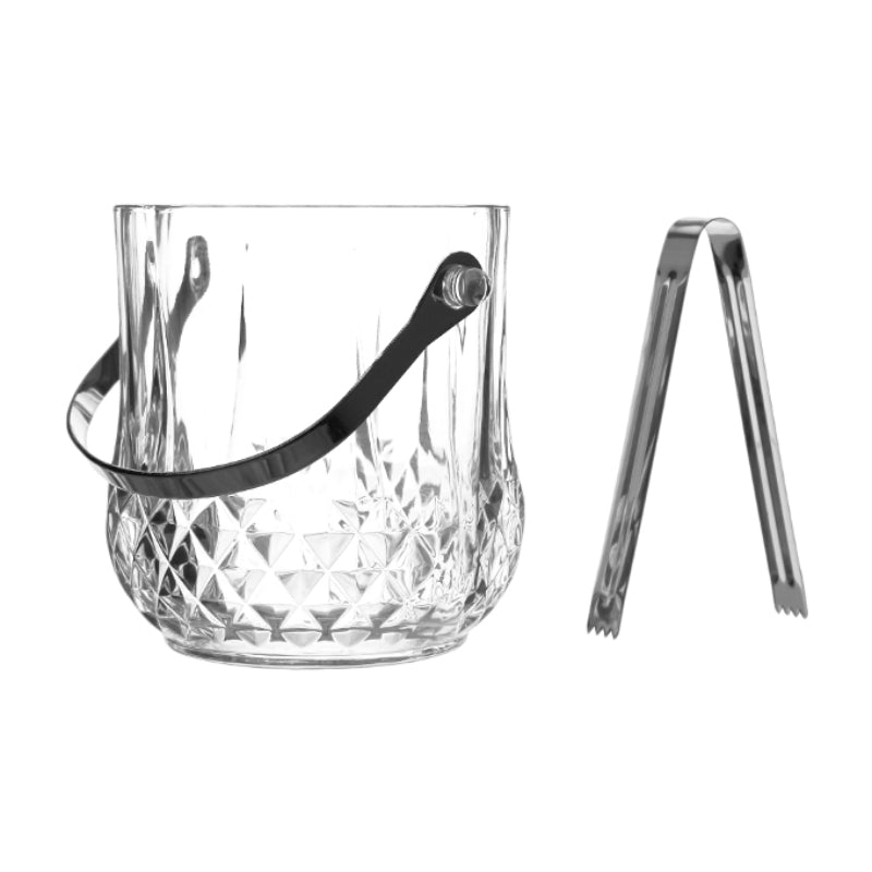 Diamond Ice Bucket with Tongs