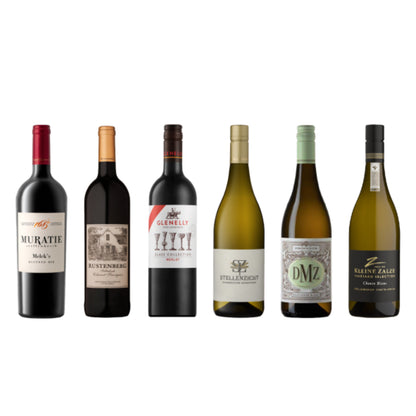 Collection of wine bottles from different brands on a white background